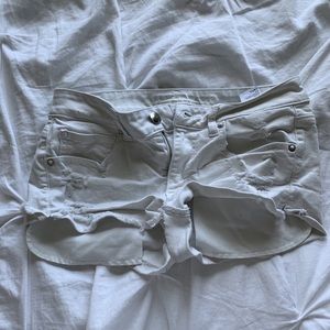 White denim short shorts